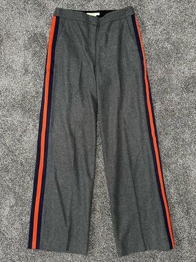 Boden Sherborne Side Stripe Wool Blend Pants in Charcoal